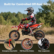 50cc Gas Dirt Bike for Kids 8-14, 2-Stroke Engine Mini Dirtbike