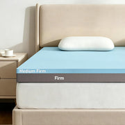 Extra Firm Mattress Topper Queen: 4" Dual Firmness Medium & Extra Firm