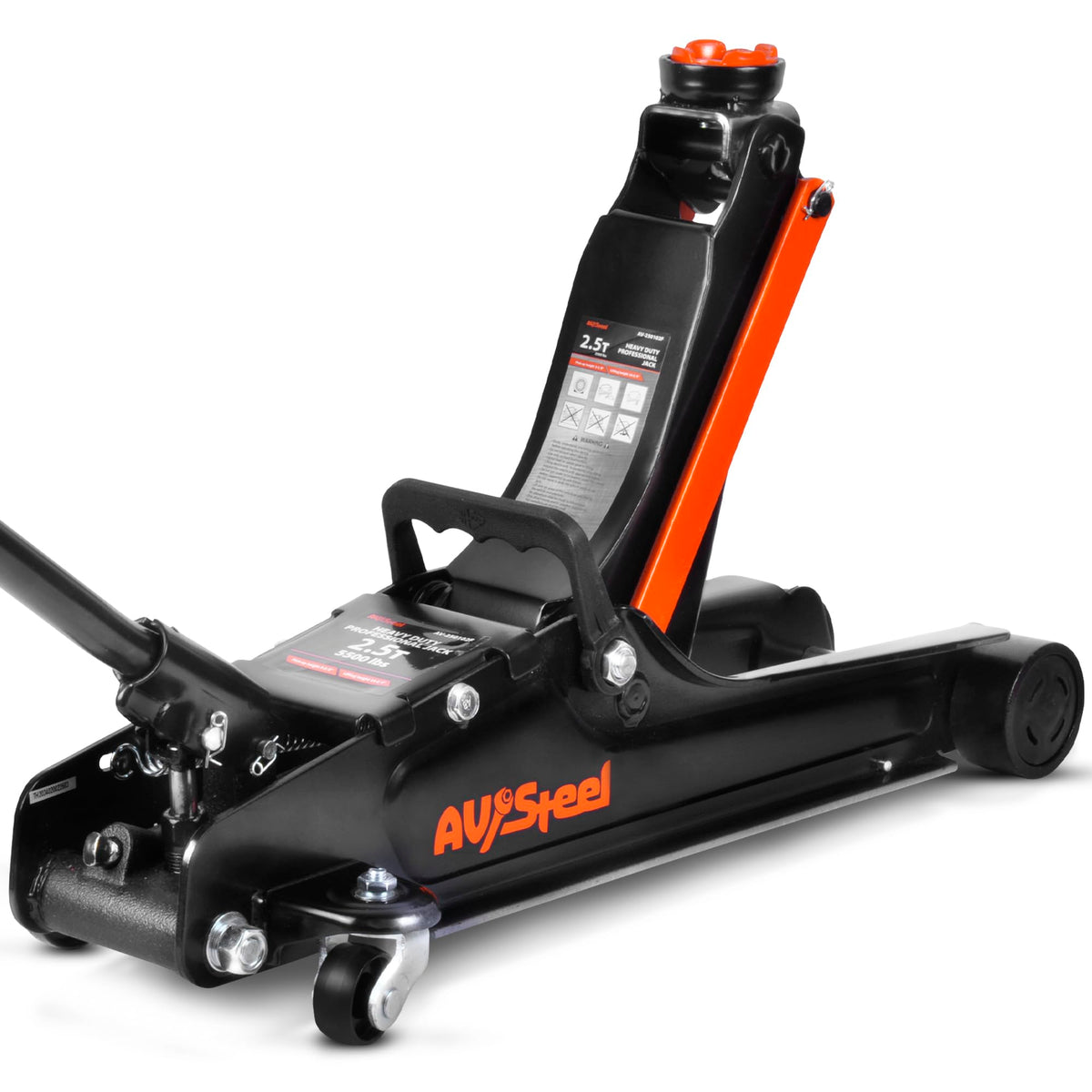 Low Profile Floor Jack 2.5 Ton (5000 lbs), Lift Range 3.4" to 14.6" for Cars & Sedans, Hydraulic Steel Jack with Single Piston Pump - Not for Trucks or SUVs