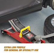Floor Jack 2.5 Ton (5500 LBs) Hydraulic Low Profile Trolley Car Jack with Portable Storage Case, Lifting Range 3.5" to 14", Fit Use for Automotive Sedans, Red