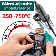 939D-VI Dual Pen Wood Burning Kit with Digital Display with 20 Wire Nibs, Detachable Wood Burning Pen, 2 Wood Pieces, Tweezers Used as Wood Burning Tool