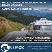 BX7420 Avail Tow Bar 2" Receiver | Tows Up to 10,000 lbs | Self-Aligning Tow Bar Steel Construction | Easy Fold and Store in RV | Safety Cables Included | Cinnamon Coffee Metallic Color