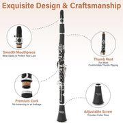 Ebonite Bb Clarinet Kit for Beginner - Black