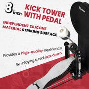 Electronic Drum Set Electric Drum Kit with 4 Quiet Mesh Pads and 6" Kick Drum, 360 Sounds, Headphones, Sticks, Dual Bluetooth function, Suit for Beginner