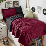 7-Piece California King Comforter Set, Dark & Light Grey Bed in a Bag