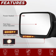 Towing Mirrors Compatible with F150 2007-2014, Pair Set Black