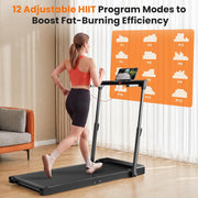 Foldable Walking Pad Treadmill with Height-Adjustable Handlebar