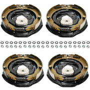 TrailerSupplies 12"x2" Electric Trailer Brake Kit, 4-Pack Self-Adjusting Assemblies for 7,000 lb Axles, Replaces, 5 Bolt Mount, Fits 15"-17.5" Wheels
