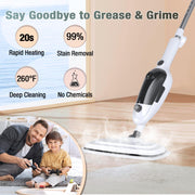 11-in-1 Steam Mop, Powerful Handheld Steam Cleaner for Home with 23FT Cord MultiPurpose Steam Mop with 15.2 OZ Water Tank, 3 Steam Modes for Hardwood Floors, Clothes, Tile, Windows, Carpet