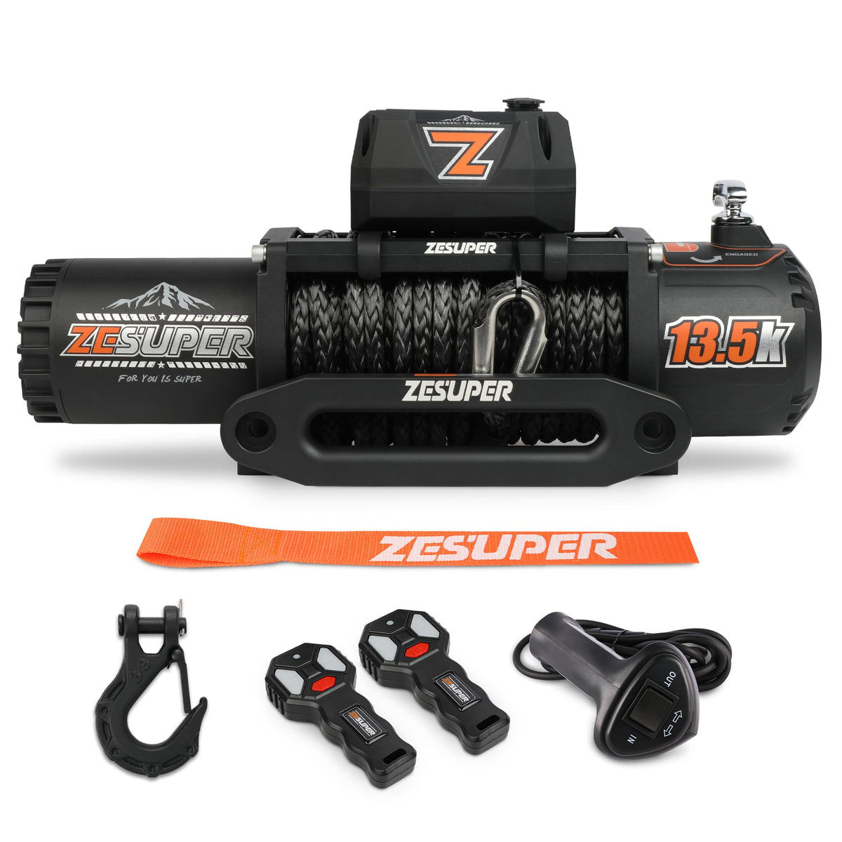 13500 lb 12V Electric Winch IP68 Waterproof for Trailer Truck