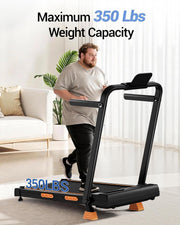 16% Walking Pad Treadmill with Incline, Foldable Treadmill with Handle Bar