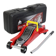 Floor Jack 2.5 Ton (5500 LBs) Hydraulic Low Profile Trolley Car Jack with Portable Storage Case, Lifting Range 3.5" to 14", Fit Use for Automotive Sedans, Red