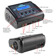 LiPo Battery Charger, 150W 10A Balance Fast Charger for RC Car Drone RC Battery Charger Discharger for 1S-6S LiPo/Li-ion/Life/LiHV 1-15S NiMH/NiCD 2-20V PB Smart Batteries