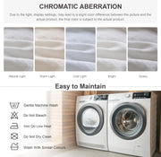 100% Linen Duvet Cover Set, 3 PCS Natural French Flax White Ruffle Duvet Cover King Size, Breathable Comfy Linen Bedding Comforter Cover with 2 Pillowcases (White, 104"X92")