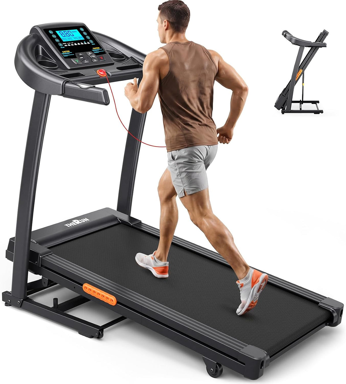 Incline Treadmill, Treadmills for Running and Walking, 300 lbs Weight Capacity Folding Treadmill with 0-15% Auto Incline, Wide Belt, 3.5 HP, App, Heart Rate