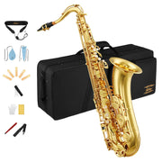 Tenor Saxophone Beginner Bb Flat Sax, Golden Full Kit, TS-II