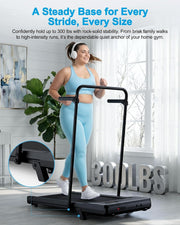6% Incline Walking Pad with Handle bar, Smart AI App Control for Home