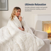 Weighted Blanket for Adult 80"x87" 15lbs Soft Long Plush Queen White