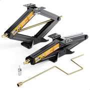 RV Stabilizer Jacks - 6500lbs Heavy Duty Scissor Jacks for Travel Trailer & Camper, Set of 4 with Crank Handle, Drill Bit, 24" Max Lift
