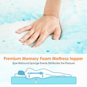 Mattress Topper King Size, Memory Foam, 3 Inch, Blue Gel Infused Cooling Pad, Ventilated, Breathable, Sleeper Sofa-Bed, RV-Bed, Thick