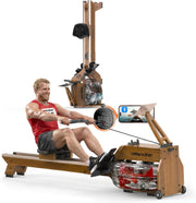 8-Level Foldable Magnetic Rowing Machine, App-Ready Monitor, Standard Seat, Black, 300 lb Capacity 284