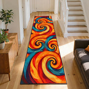 Colorful Leaf Branch Runner Rugs for Hallway, 3.3x10ft, Colorful Botanical Printed Pattern Entrance Carpets, Machine Washable Fade Resistant Home Decor Mats for Bedroom