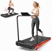Walking Pad with Incline - Under Desk Treadmill with Handle Bar