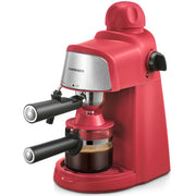 Espresso Machine, 3.5Bar Espresso and Cappuccino Machine Preheating Function, 4 Cup Coffee Maker with Milk Frothing Function and Steam Wand (Red)