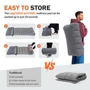 Camping Cot for Adults with Comfortable Cushion, Folding Bed 450LBS Heavy Duty; Foldable Padded Cushion for Compact Storage; Carry Bag Included; Portable Cot for Outdoor Use