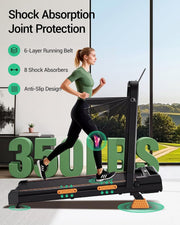 15% Incline Walking Pad with Handle Bar, Treadmills for Home Small