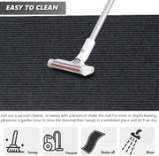 Runner Rug Carpet Runners, Indoor/Outdoor Hallway Custom Sizes Kitchen Entryway Bedroom Area Rugs with Natural Non-Slip Waterproof Rubber Backing, Garage Mat, Double Stripe, 5' x 14'