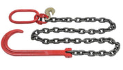 3/8" x6' G80 15" Long Shank J Hook Tow Chain Recovery w/Eye Cradle Grab Hook - 7100 LBS WLL - Rollback Towing Chain for Car Wrecker Recovery Flatbed Trailers Truck - Towing Equipment