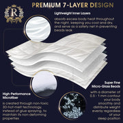 Therapy Weighted Blanket - Heavy 100% Cotton Blankets with Premium Glass Beads (60''x80'' 25lbs, Coastal Fog), Suitable for One Person (~200lb) - Use on Queen/King Bed
