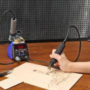 939D-VI Dual Pen Wood Burning Kit 250-750℃/482-1382℉ A/B Toggle Wood Burning Tool with 2 Detachable Pens, 20 Wood burner Tips, Dual-Barrel Holder. Suitable for Pyrography, Leather Burning Kit