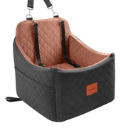 Dog Car Seat for Small/Medium Dogs, Memory Foam Dog Booster Seat, Travel Safety Pet Car Seat with Washable Removable Cover, Storage Pockets for Dogs up to 35 lbs((Black/Brown, Medium)