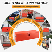 48" Truck Tool Box,Heacy Duty Metal Storage Organizer with Strong locking tongue,Trailer Tongue Box with Safe Hinge, for Truck,Pickup,RV,Garage,Best gift for family and friend,Red Power Coating