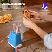 Electric iCord Knitting Machine F1, Auto Knit Yarn into Neat i-Cords Portable Efficient i-Cord Maker, Fast DIY Handmade Tool, Perfect Present for Knitting & Crochet Craft Lovers, Patented, Blue