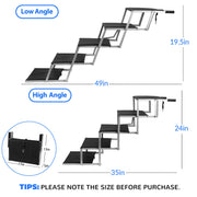 Foldable Dog Stairs for Car,17" Extra Wide Pet Ramp for Large Dog,5 Steps 200LBS Capacity Lightweight Portable Non-Slip Surface Dog Steps for SUV Truck High Bed