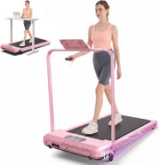 Walking Pad with Handle Bar, 3.0HP Foldable Walking Pad Treadmill with 12% Incline, 320 LBS Portable Treadmill with Shock Absorption for Home Office Small Spaces