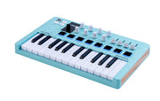 MiniLab 3-25 Key USB MIDI Keyboard Controller With 8 Multi-Color Drum Pads, 8 Knobs and Music Production Software Included, Aquamarine