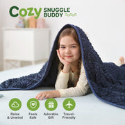Weighted Blanket for Sleeping, 7 lb, 41 x 60 inches Cooling Soft Minky; Breathable Fabric; Calm & Nap; Machine Washable; Heavy Throw With Glass Beads for Bed Sleep; Navy Blue