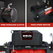 Winch 10000 lb. Load Capacity Electric Winch Kit 12V Synthetic Rope,Waterproof Electric Winch with Hawse Fairlead, with Wireless Handheld Remote and Corded Control Recovery