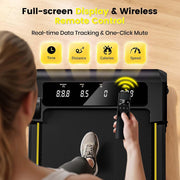 Walking Pad with Incline, 6.2 MPH Walking Pad Treadmill with Double Frame, Easy Read Full Screen LED Display, Low Noise 2.75HP Brushless Drive, Walking Pad Under Desk 350 LBS Weight Capacity