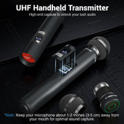 Dual UHF Auto Scan Handheld Wireless Microphone System PTU-71-2H