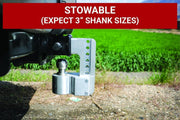 Aluminum Adjustable Trailer Hitch - Towing Hitch with Built-in Tongue Weight Scale - Compatible with 2.5" Receivers - 10" Drop, Stainless Steel Tow Balls, 18,500 GTW, 1-Piece Lock Set