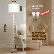 65.5" Natural Real Wood Boho Floor Lamp for Living Room Bedroom