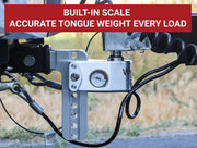 Aluminum Adjustable Trailer Hitch - Towing Hitch with Built-in Tongue Weight Scale - Compatible with 2.5" Receivers - 10" Drop, Stainless Steel Tow Balls, 18,500 GTW, 1-Piece Lock Set