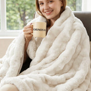 Light Beige Cozy Faux Fur Throw Blanket for Living Room Bedroom 50x60 Thick Ultra Soft Aesthetic Fuzzy Throw Blanket Fluffy Furry Bed Comforter Home Decor 860 GSM
