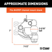 45900 Adjustable Trailer Hitch Ball Mount, 2-Inch Receiver, 6-Inch Drop, 5-1/4-Inch Rise + 45920 Channel-Mount Pintle Hitch with 2-5/16-Inch Trailer Hitch Ball, 13,000 lbs. GTW, Fits 2-1/2-Inch