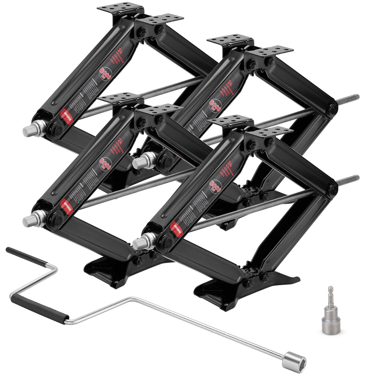 8000 lbs RV Stabilizer Jacks 24", Set of 4, Heavy Duty